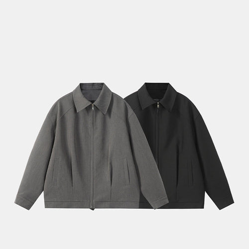 New Versatile Zipper Spring And Autumn Fashion Simple Jacket Coat Japanese Black